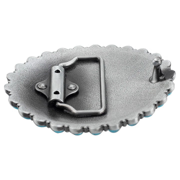 Turquoise Concho Western Belt Buckle